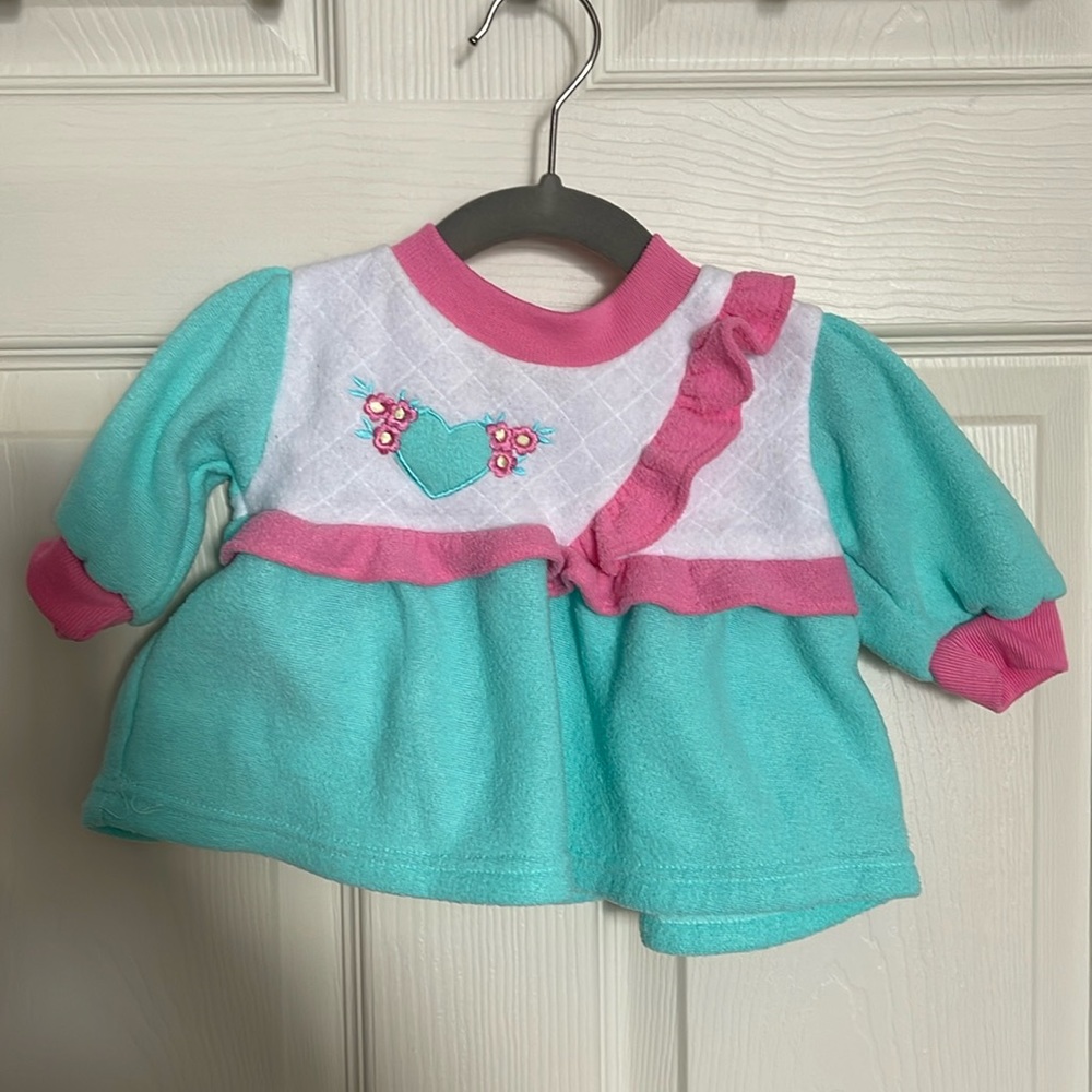 Vintage Small Steps Baby Girl Top. Size 3/6 Months.